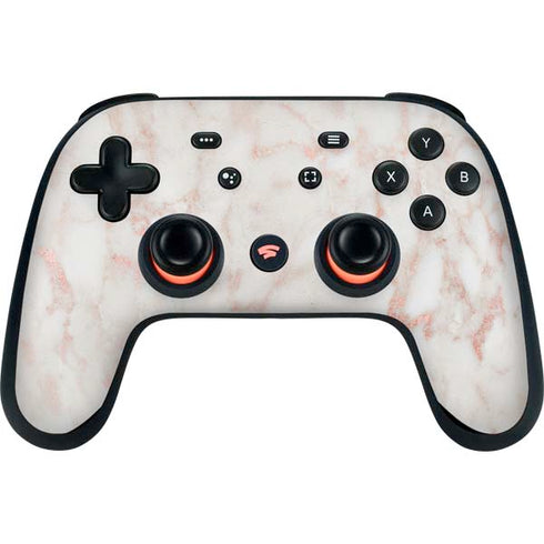 Rose Gold Marble Google Stadia Controller Skin
